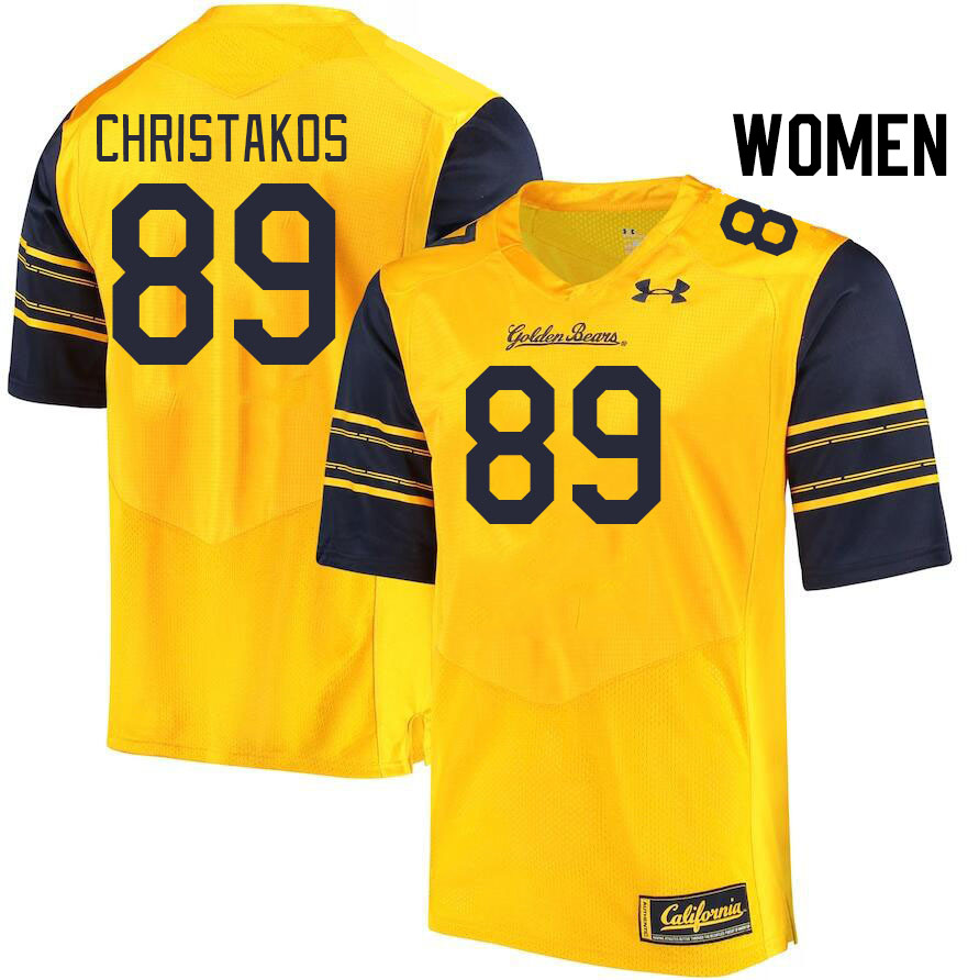 Women #89 Tommy Christakos California Golden Bears College Football Jerseys Stitched Sale-Gold